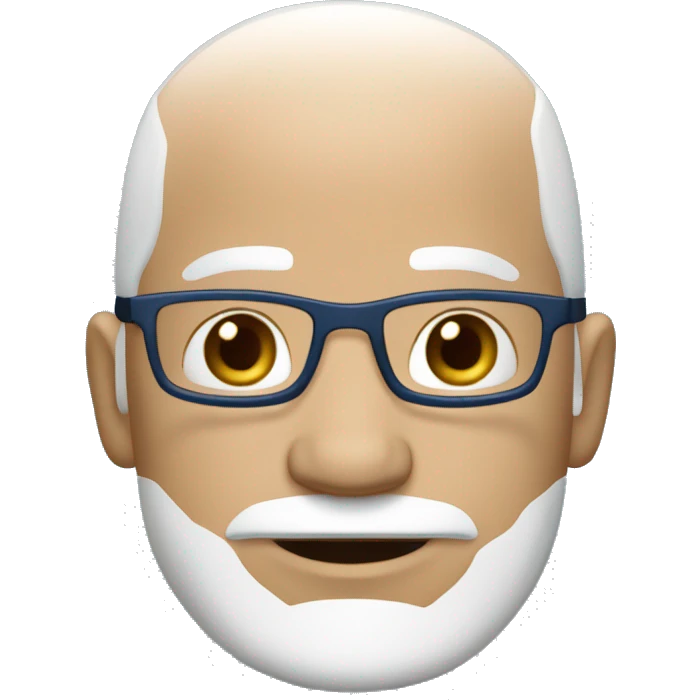 Cartoon character in Bitmoji style white bald little hair male, around 40 years old The character is wearing a blue cap emoji
