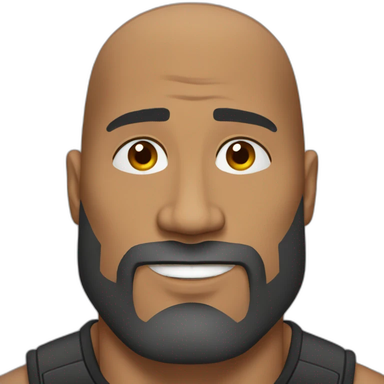 The Rock com barba preta emoji