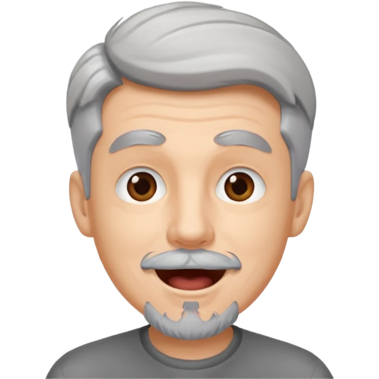Excited gray hair man goatee emoji