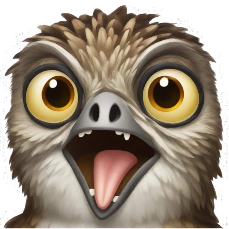 potoo bird with open mouth emoji