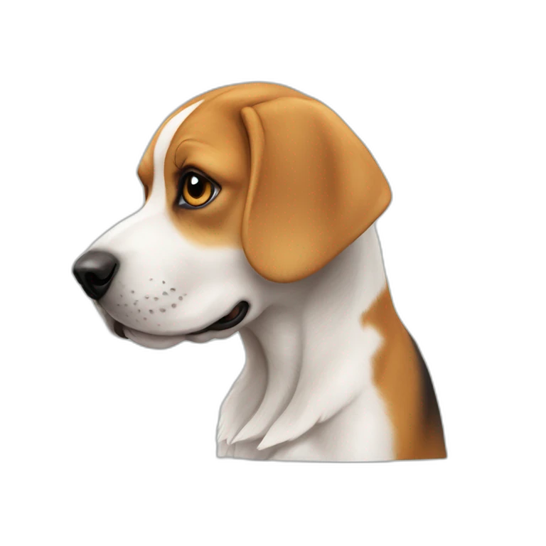 Chien beagle avec fille emoji