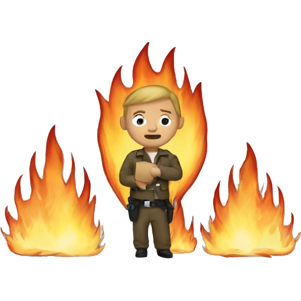 Anti fire. Cross out emoji