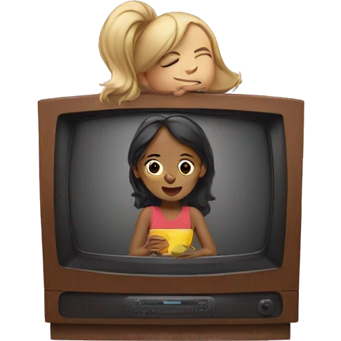 Girl watching tv emoji