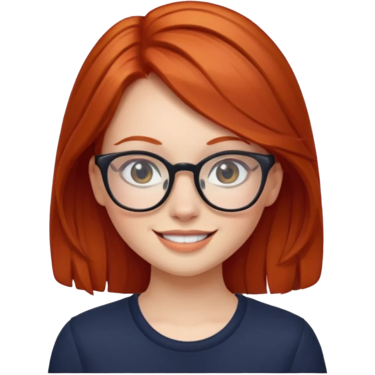 Redhead girl w glasses smirking  emoji