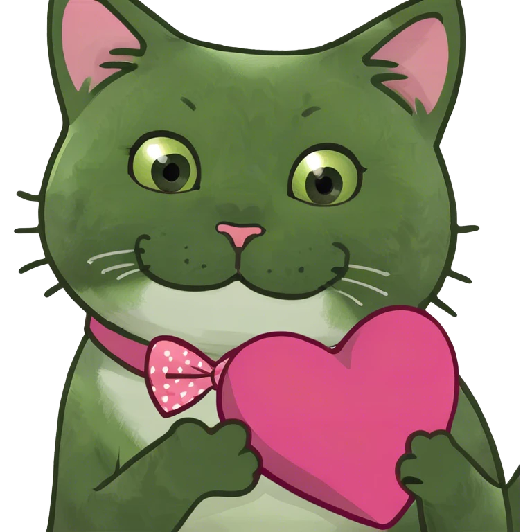 Cute cat with a heart emoji