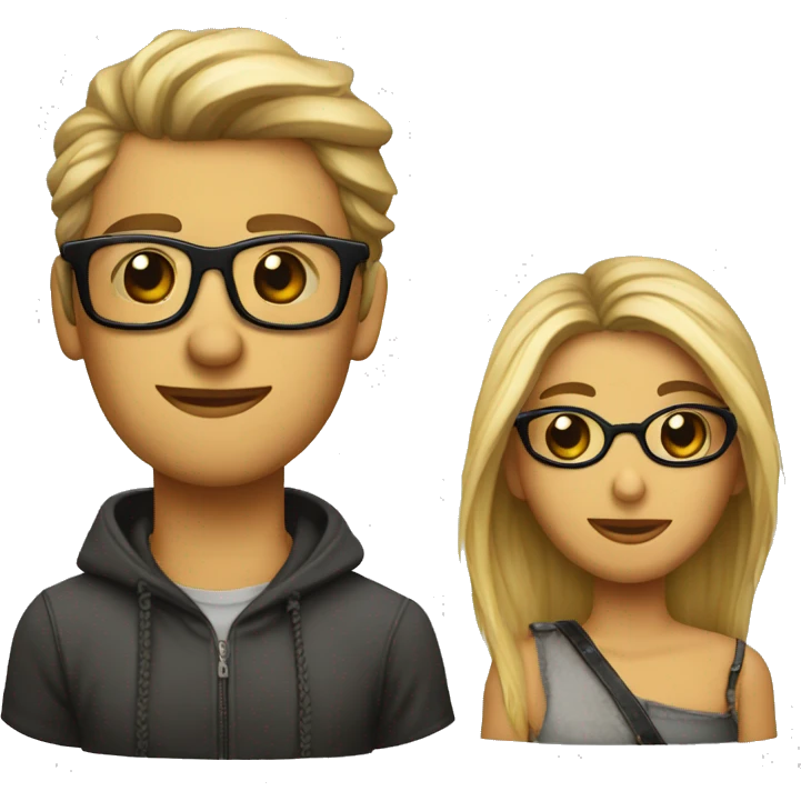 Chico con gafas y melena larga. Con un Pendiente emoji