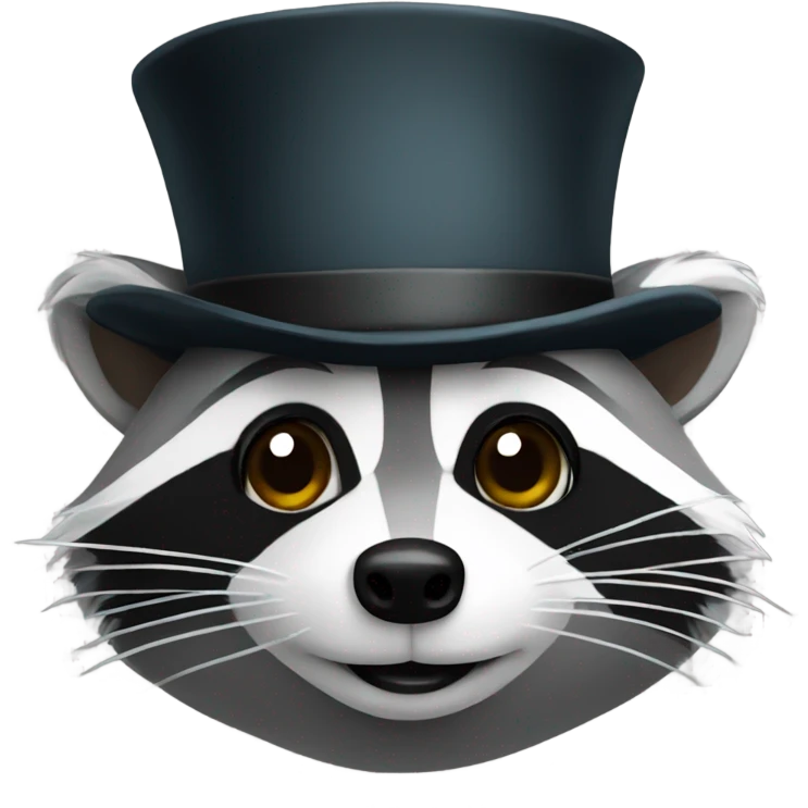 Raccoon wearing a top hat emoji