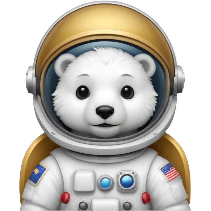 baby polar bear in astronaut helmet emoji