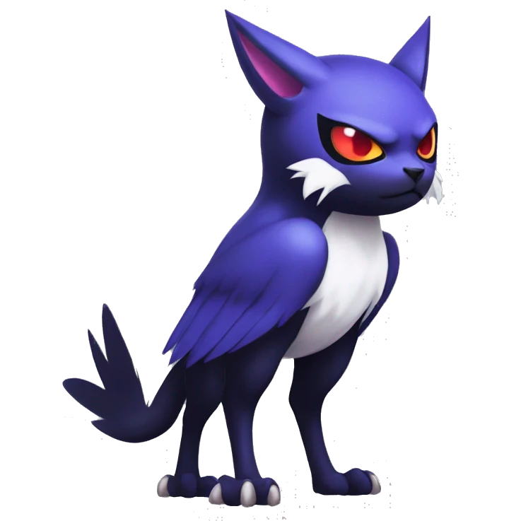 Edgy Cool Kawaii Litten-Noibat-Absol-Pokémon Full Body emoji