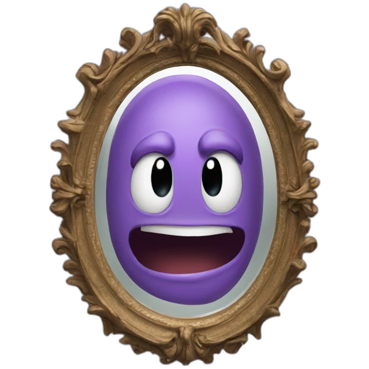 a terrible grimace appeared in the mirror emoji