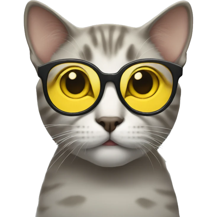 Cat with yellow glasses emoji
