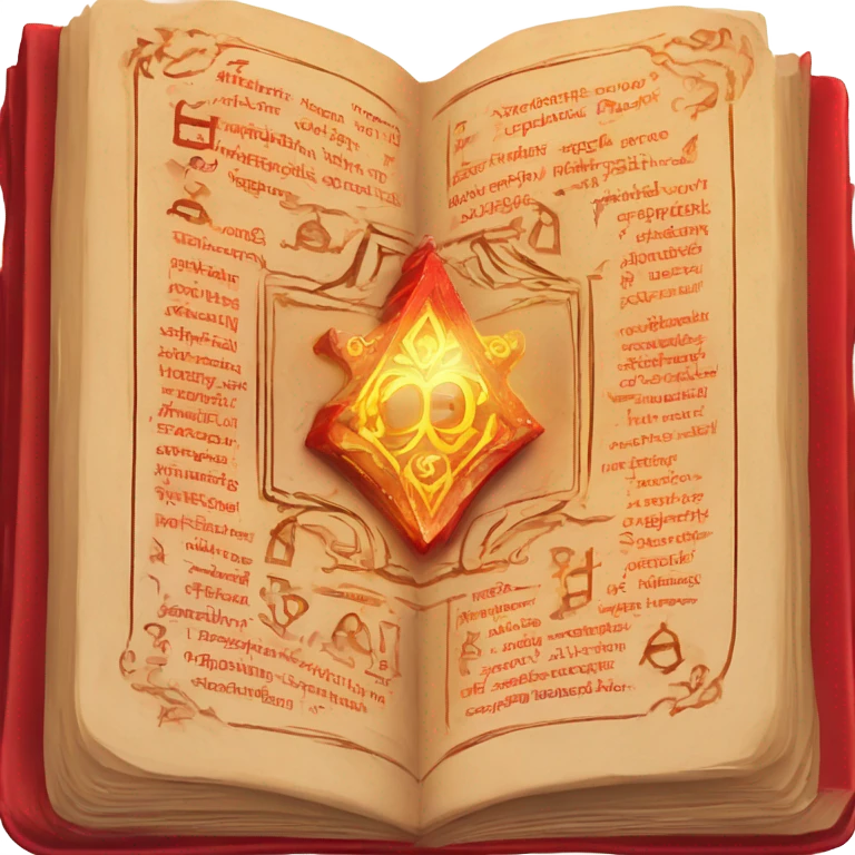 red magical elemental book emoji
