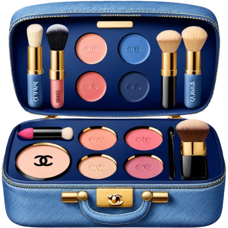 Make up kit chanel denim design emoji