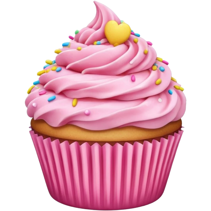 Cupcake with pink icing emoji