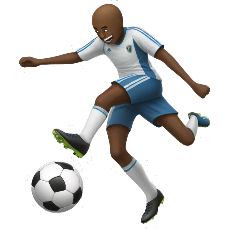 Someone kicking the soccer ball emoji
