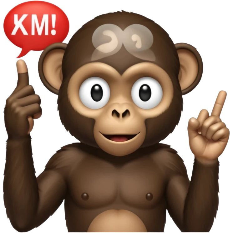 black monkey holding the middlefinge with a speech bubble saying "komm apex du penis" emoji