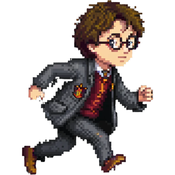 Harry Potter running urgently without any wand emoji