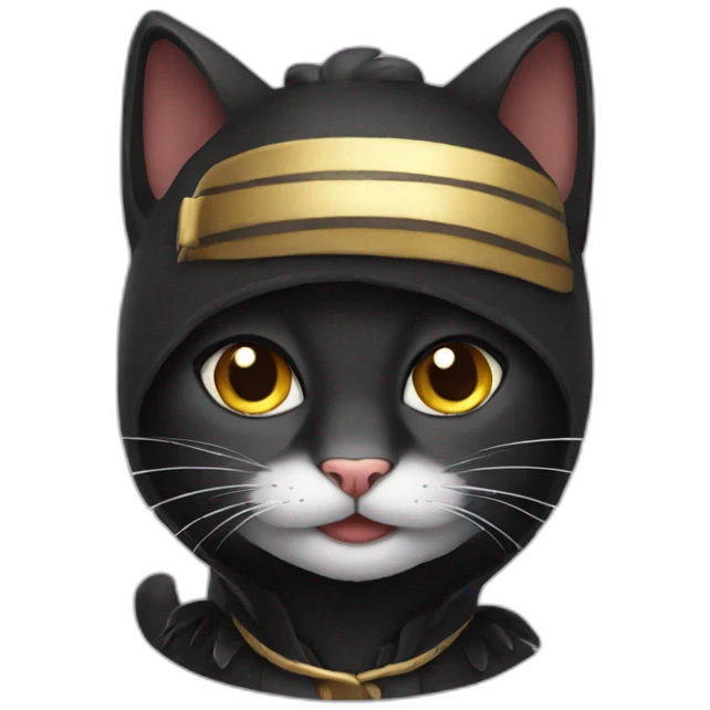 Black cat in costume emoji