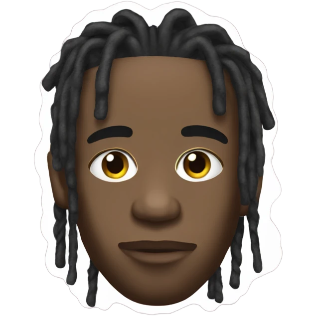 Travis Scott with dreads emoji