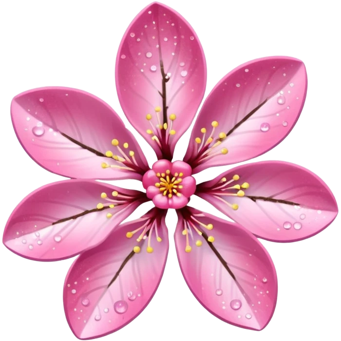 Stylized pink glitter cherry blossom flower (sakura) emoji