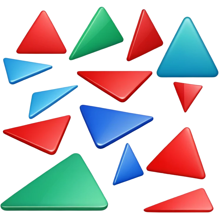 Red triangle , green rectangle , blue oval collage emoji
