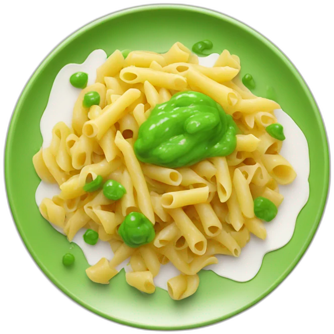 Pasta plate with green slime emoji