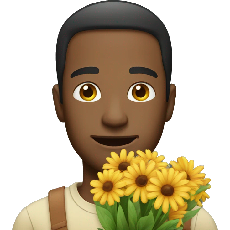 man bring flowers emoji