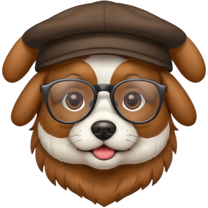 dog with glasses and hat emoji