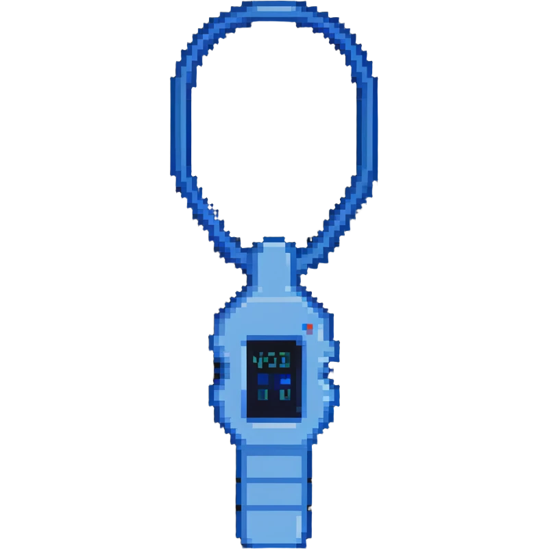 Pixelated blue VO2 max testing mouthpiece, simple design emoji