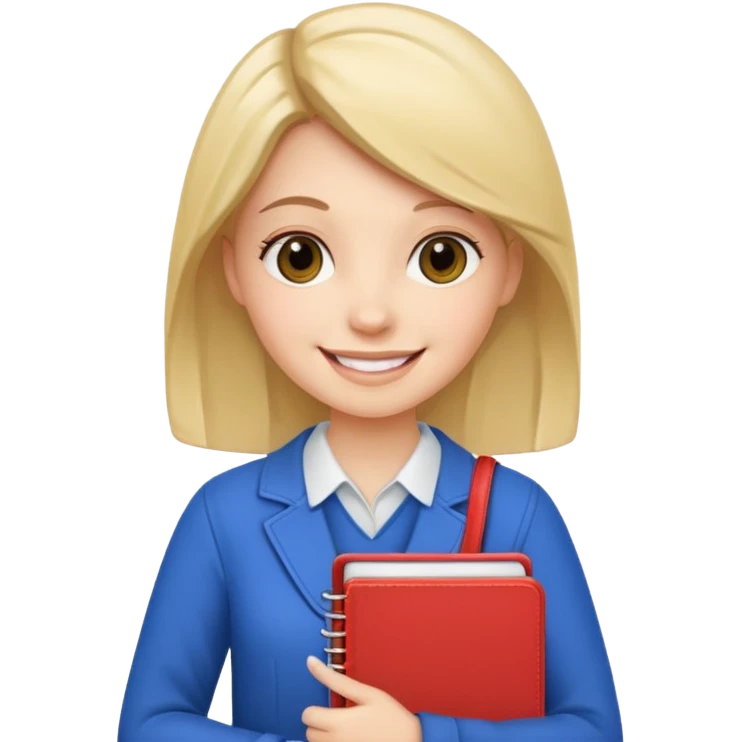 young woman with planner emoji