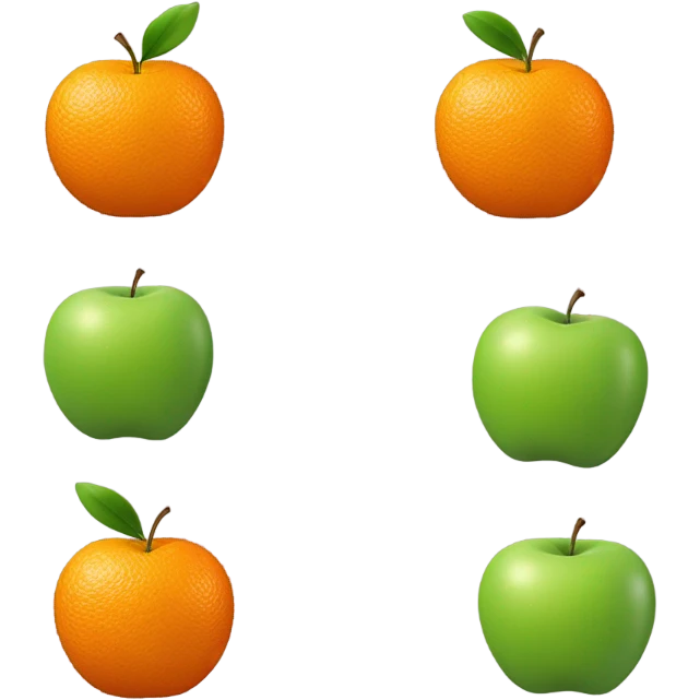 An orange eats an apple emoji