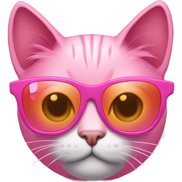 pink cat with sunglases emoji