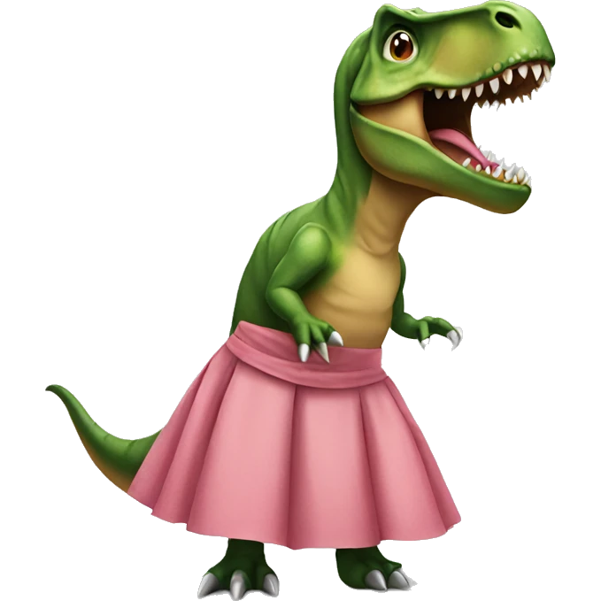 T-Rex wearing a skirt  emoji