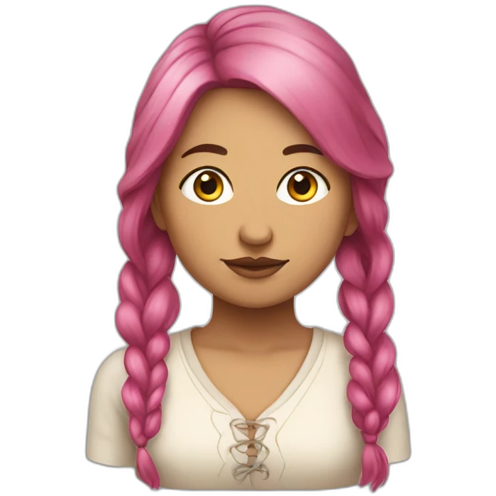 Métis woman with long and pink hair  emoji