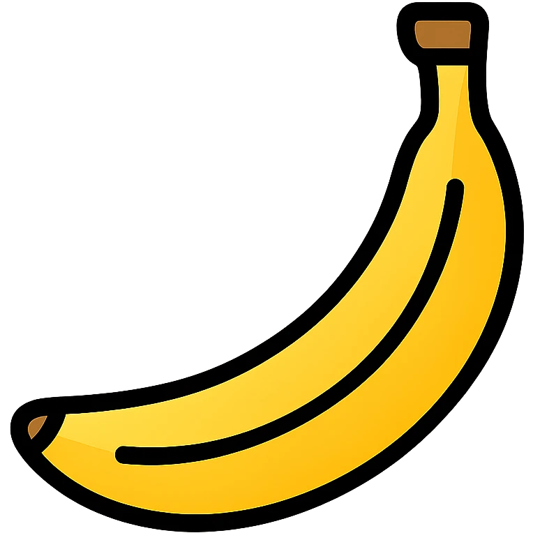 banana icon, color outline style emoji