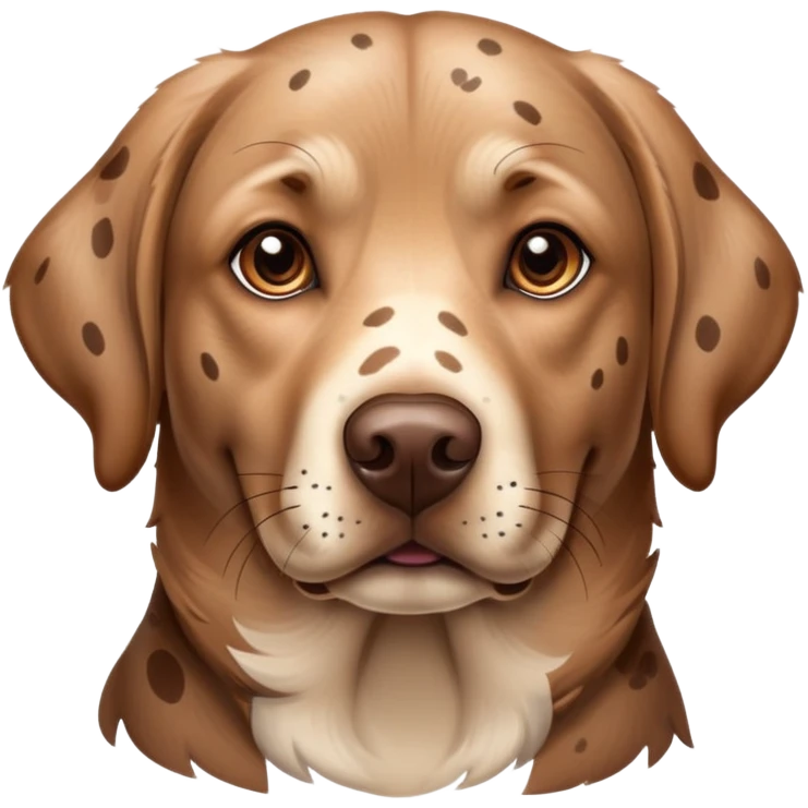realistic portrait of a brown spotted Labrador retriever, natural lighting, detailed fur texture emoji
