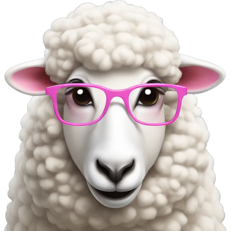 sheep in pink glasses emoji