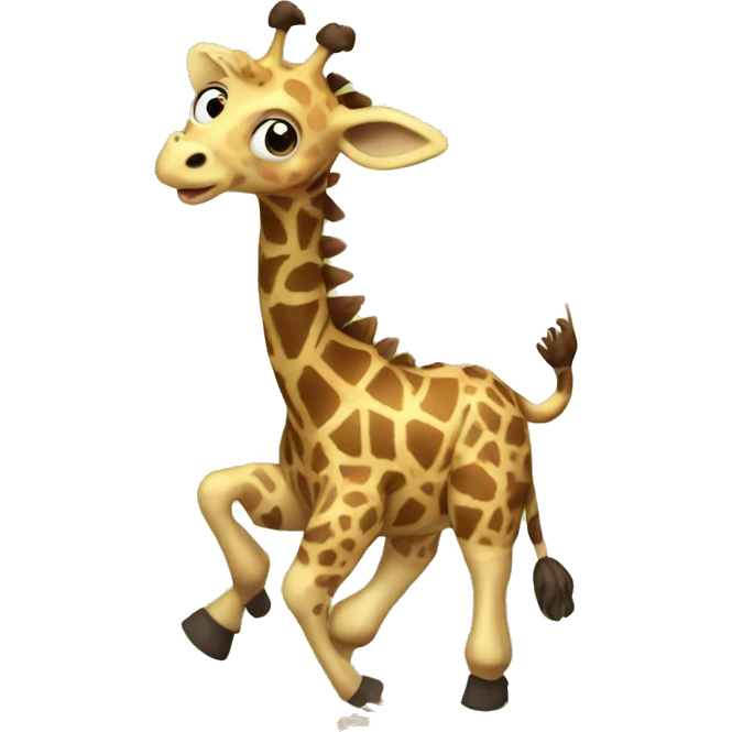 Giraffe riding a pinecone emoji