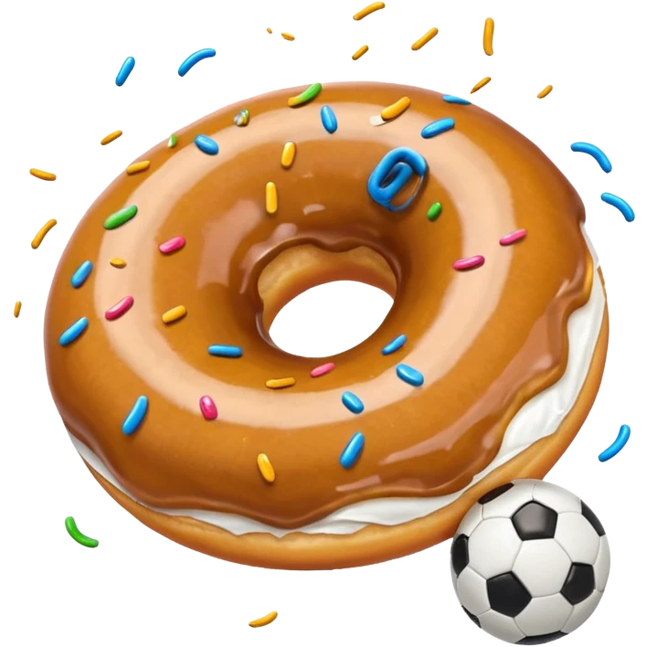 Donut kicking a soccer ball emoji