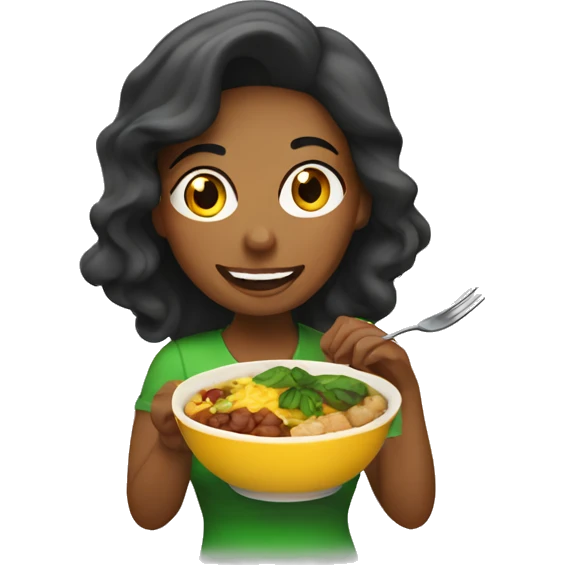 Mom eating Brazilian food  emoji