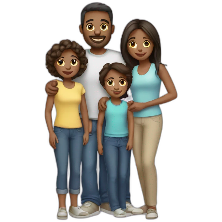 Family of 5 emoji