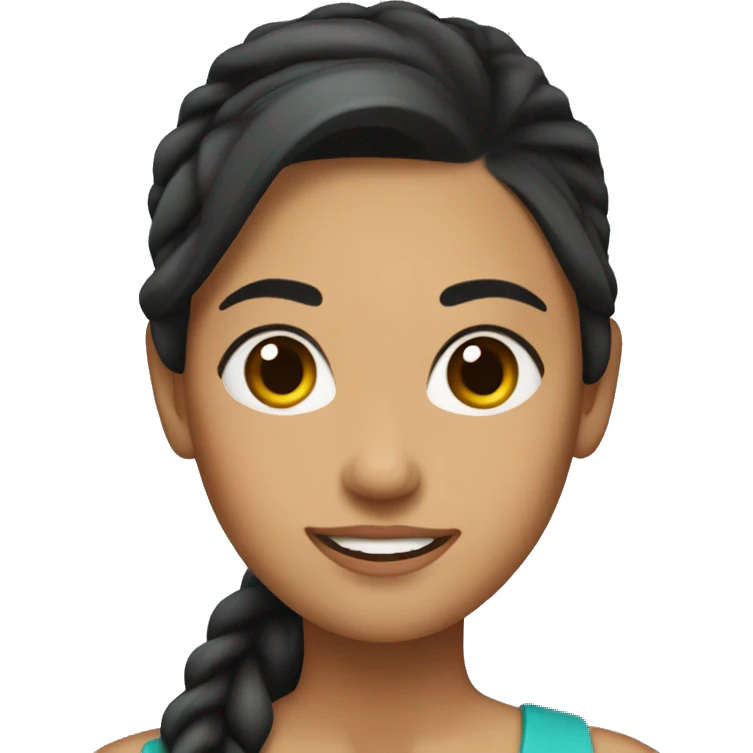 a Latin American woman with dark hair in a ponytail emoji
