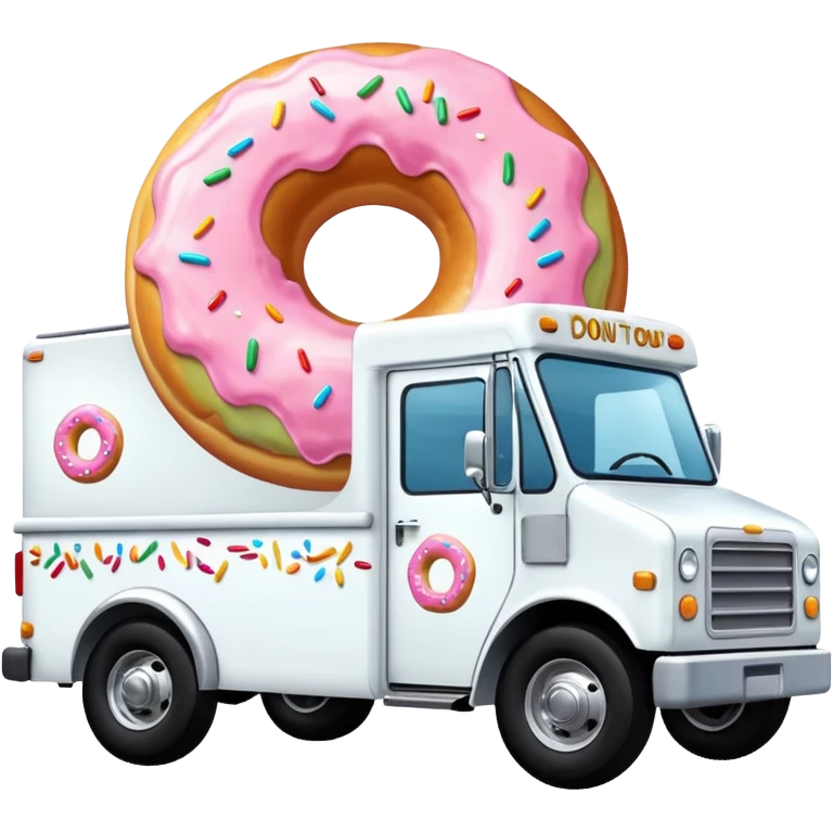 big donut truck with donut decals, frosting decals and sprinkle decals emoji