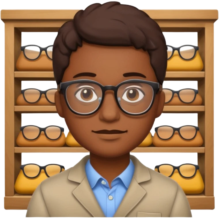 grown  2D line-drawn character + small shop emoji