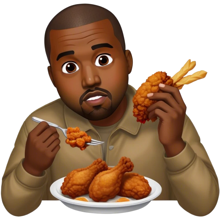 kanye west eating chicken emoji