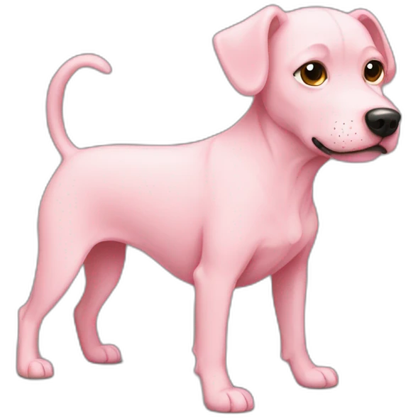 No hair pink dog emoji
