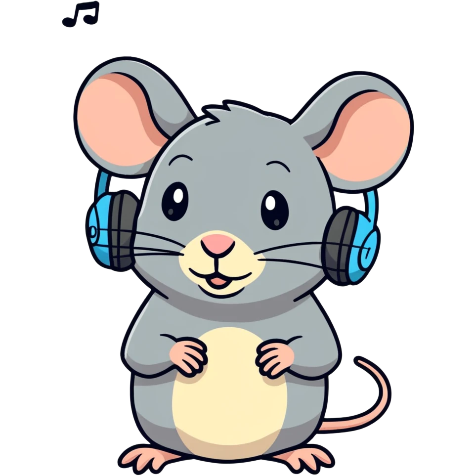 rat listening to music  emoji