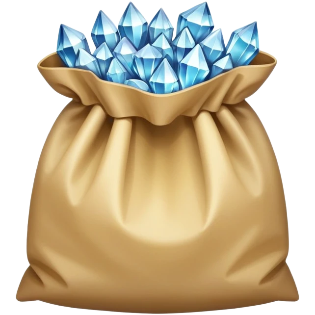 opened bag full of diamond crystals emoji