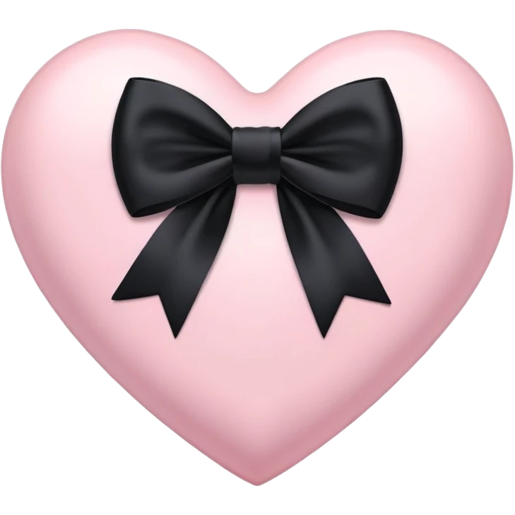 light pink heart with a black bow  emoji