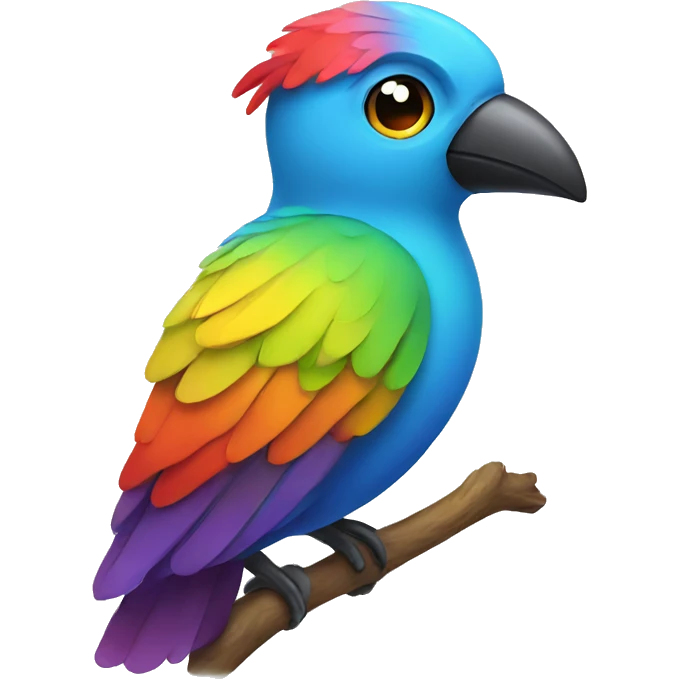 Colorful bird emoji